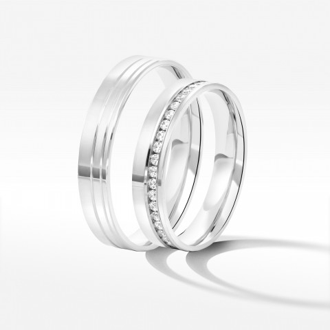 Obrączki ślubne z białego złota 4mm