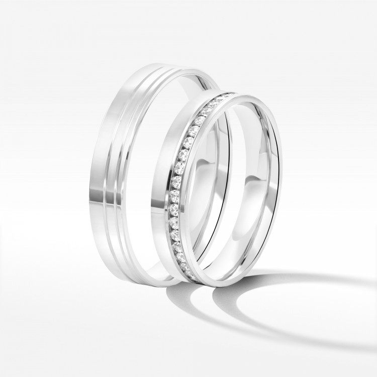 Obrączki ślubne z białego złota 4mm