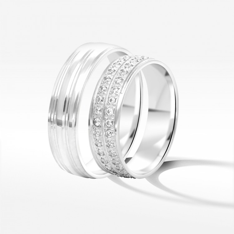 Obrączki ślubne z białego złota 5.5mm