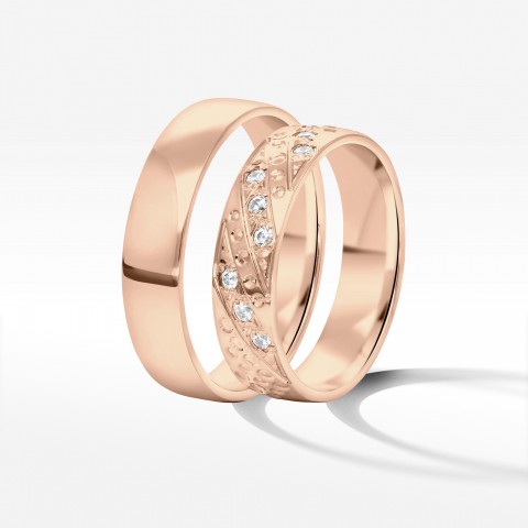 Obrączki ślubne z różówego złota 5mm