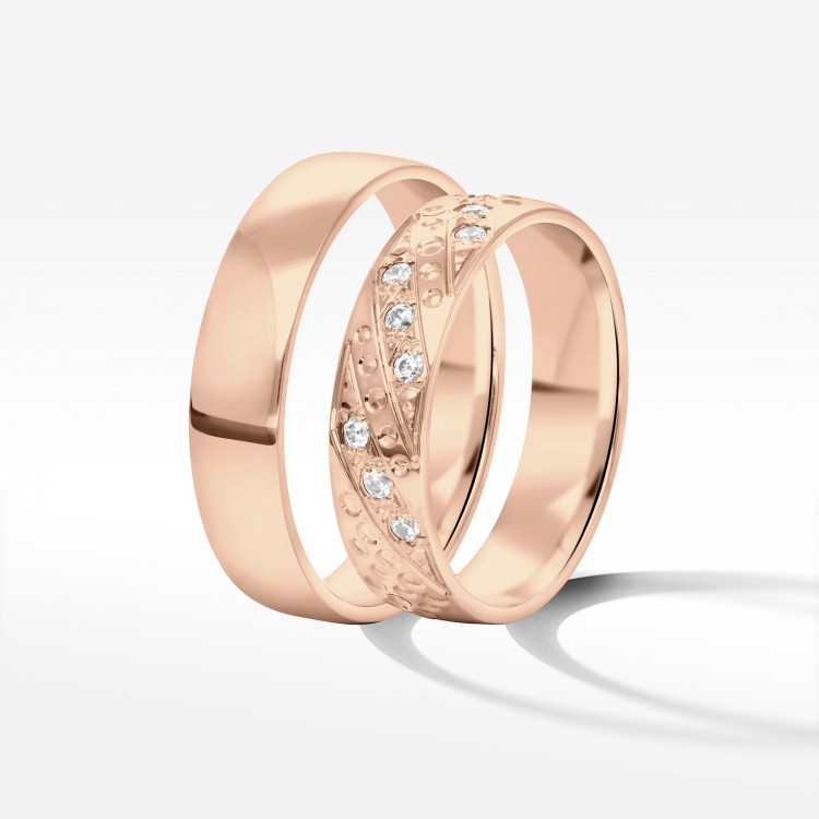 Obrączki ślubne z różówego złota 5mm