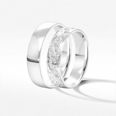 Obrączki ślubne z białego złota 5mm