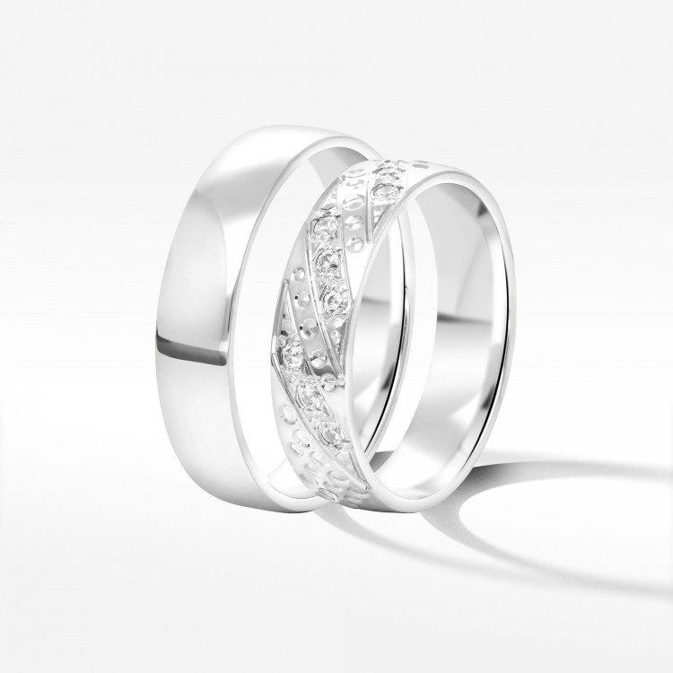 Obrączki ślubne z białego złota 5mm