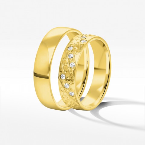 Obrączki ślubne z żółtego złota 5mm