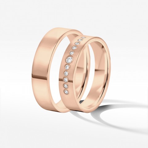 Obrączki ślubne z różówego złota 5mm