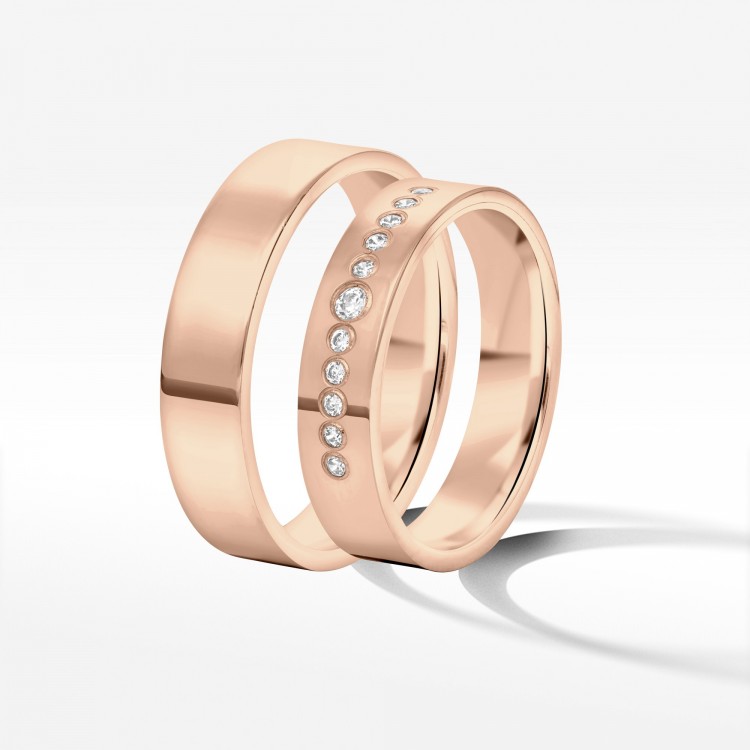 Obrączki ślubne z różówego złota 5mm