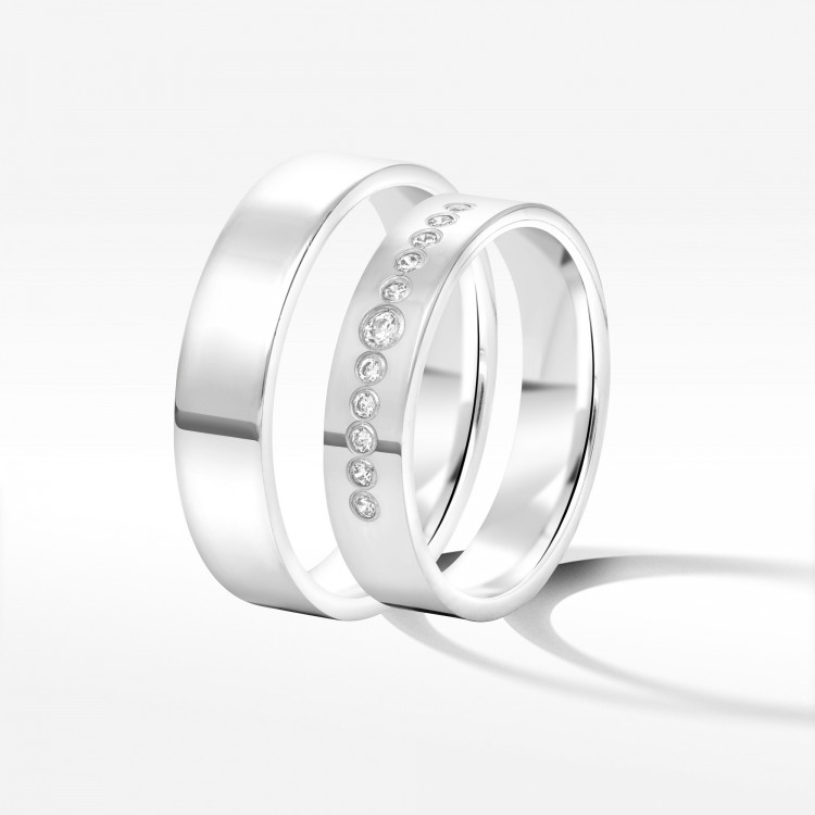 Obrączki ślubne z białego złota 5mm