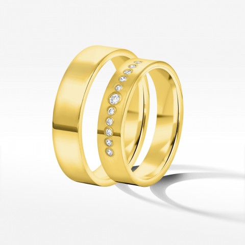 Obrączki ślubne z żółtego złota 5mm