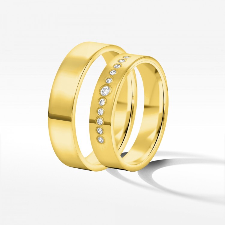 Obrączki ślubne z żółtego złota 5mm