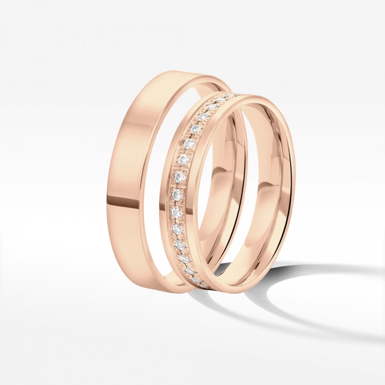 Obrączki ślubne z różówego złota 4mm