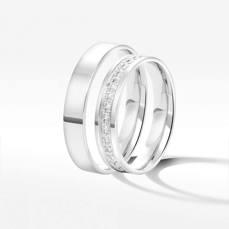 Obrączki ślubne z białego złota 4mm