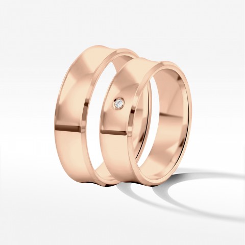 Obrączki ślubne z różówego złota 6mm