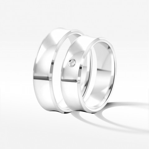Obrączki ślubne z białego złota 6mm
