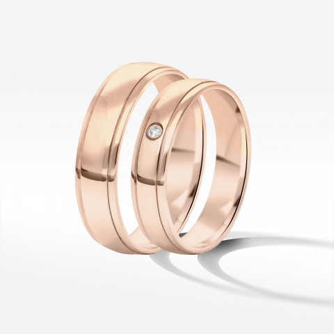 Obrączki ślubne z różówego złota 4.5/5.5mm