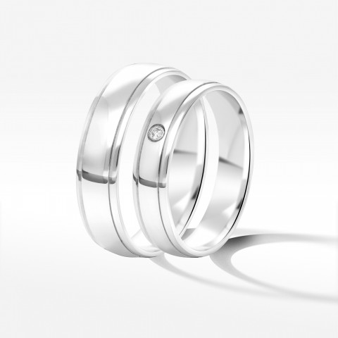 Obrączki ślubne z białego złota 4.5/5.5mm