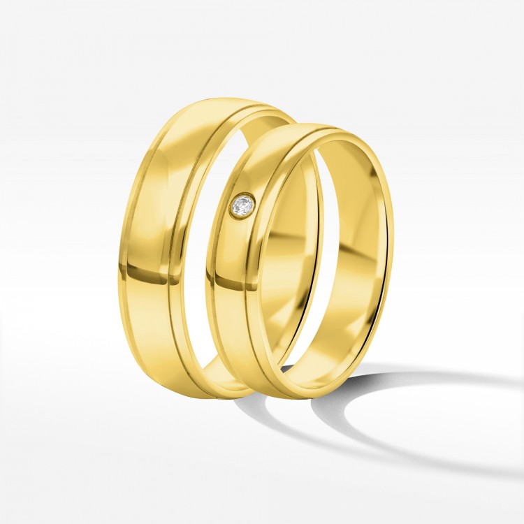Obrączki ślubne z żółtego złota 4.5/5.5mm