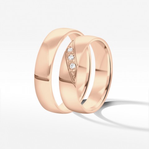 Obrączki ślubne z różówego złota 5mm