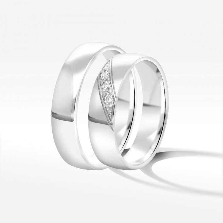 Obrączki ślubne z białego złota 5mm