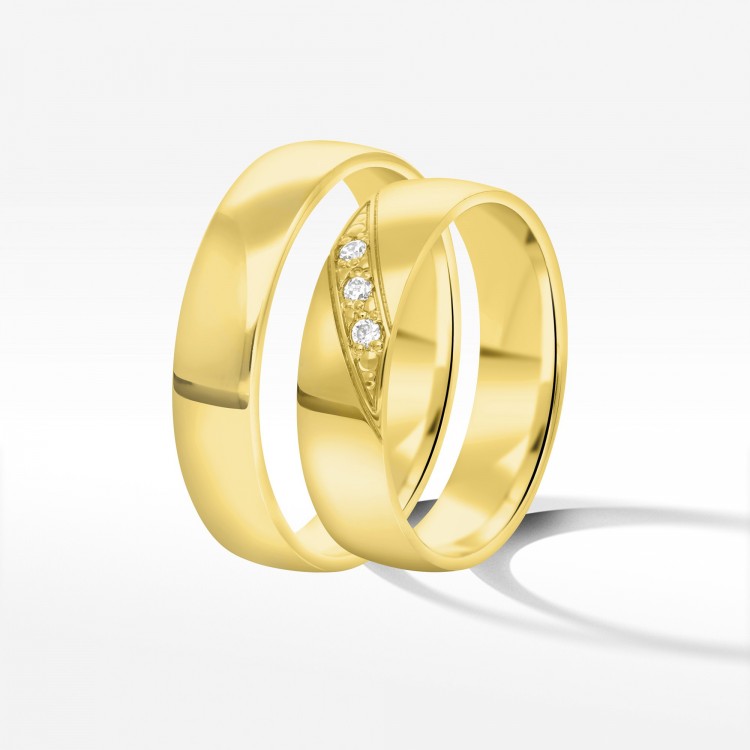 Obrączki ślubne z żółtego złota 5mm