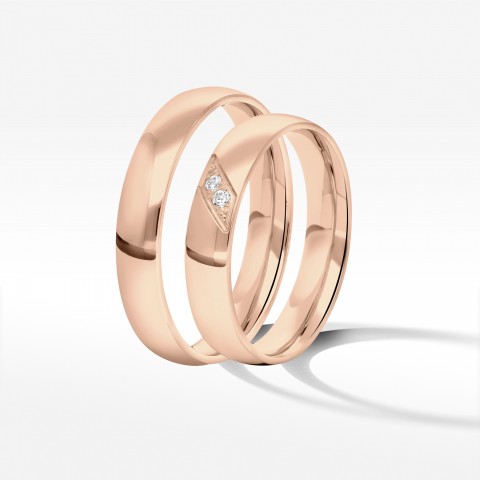 Obrączki ślubne z różówego złota 4mm