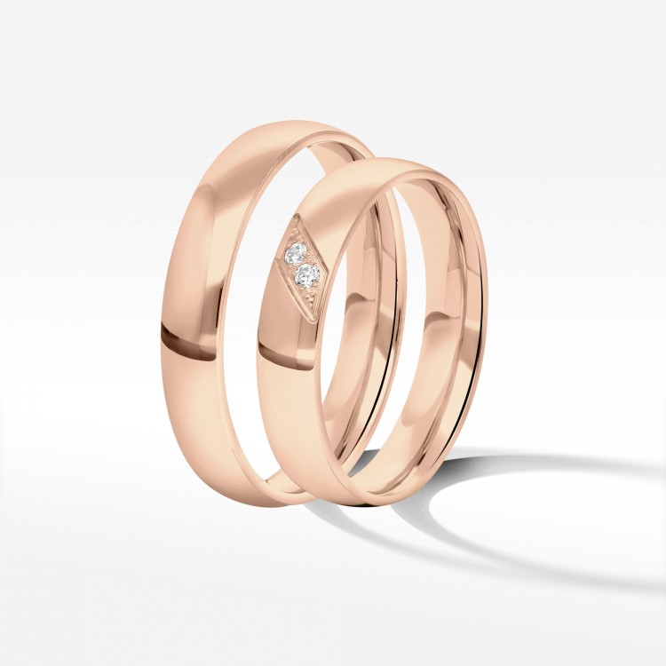 Obrączki ślubne z różówego złota 4mm