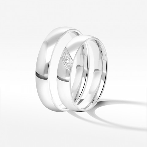 Obrączki ślubne z białego złota 4mm