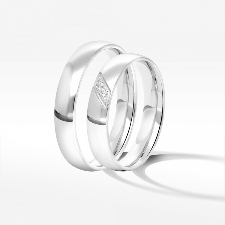 Obrączki ślubne z białego złota 4mm