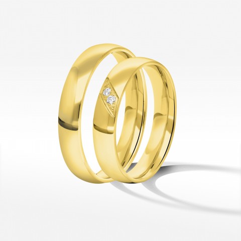 Obrączki ślubne z żółtego złota 4mm