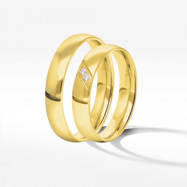 Obrączki ślubne z żółtego złota 4mm