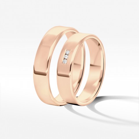 Obrączki ślubne z różowego złota 5mm