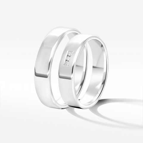 Obrączki ślubne z białego złota 5mm