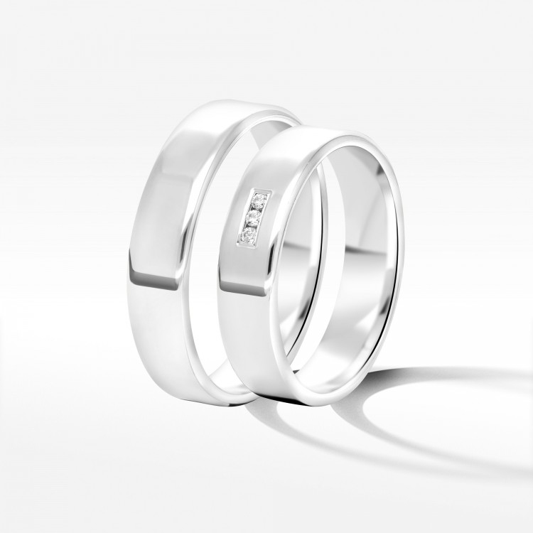 Obrączki ślubne z białego złota 5mm