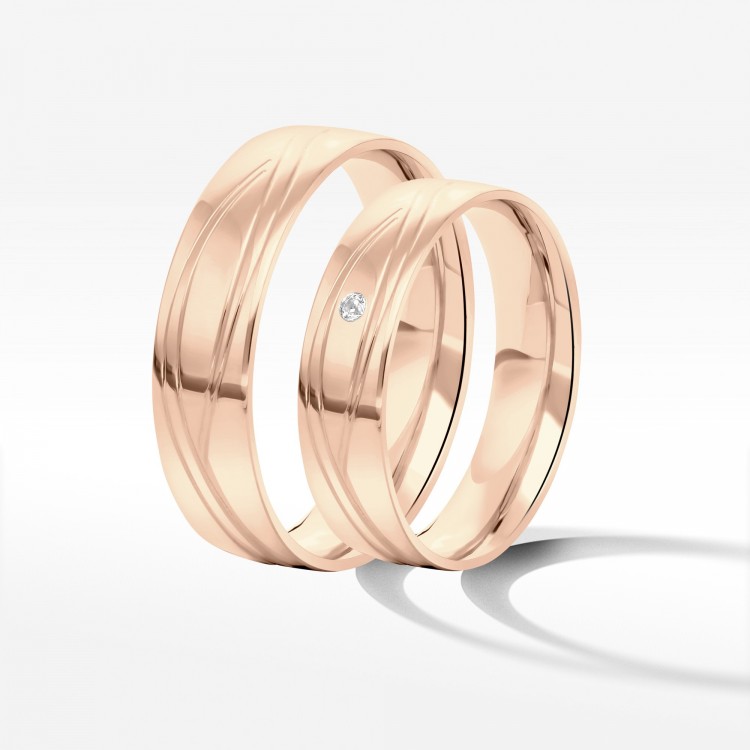 Obrączki ślubne z różowego złota 5mm