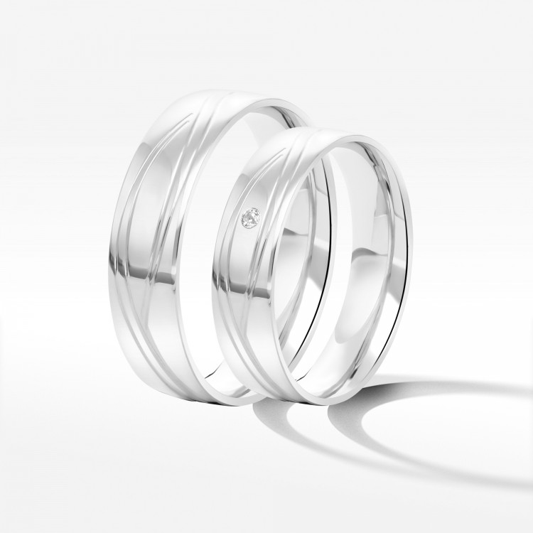 Obrączki ślubne z białego złota 5mm