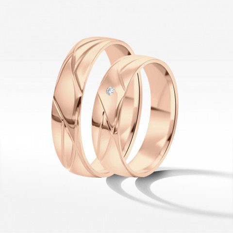 Obrączki ślubne z różowego złota 5mm