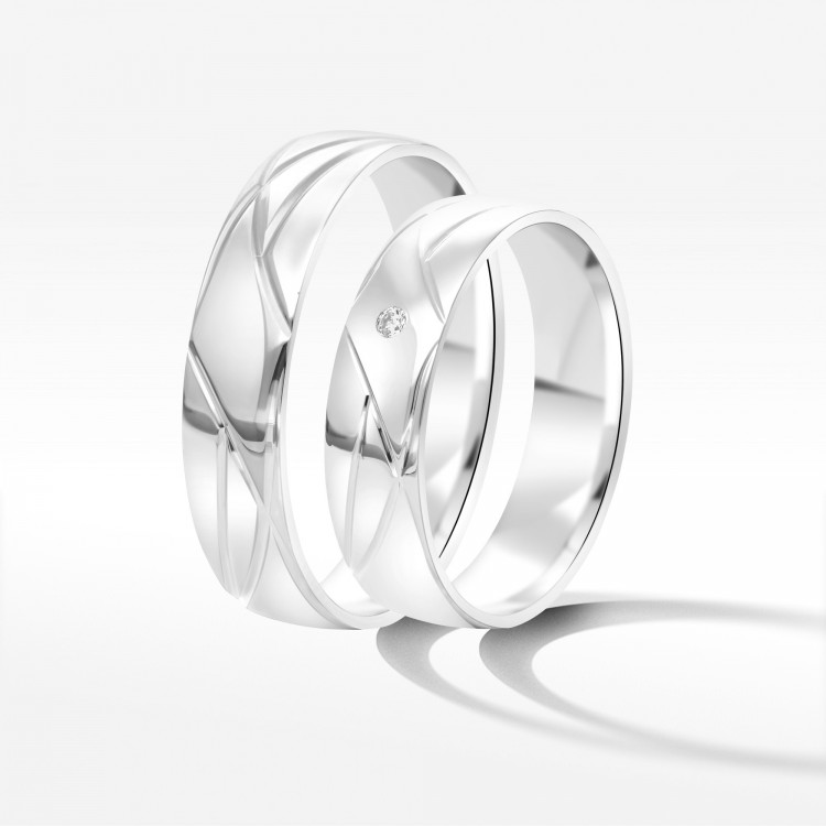 Obrączki ślubne z białego złota 5mm