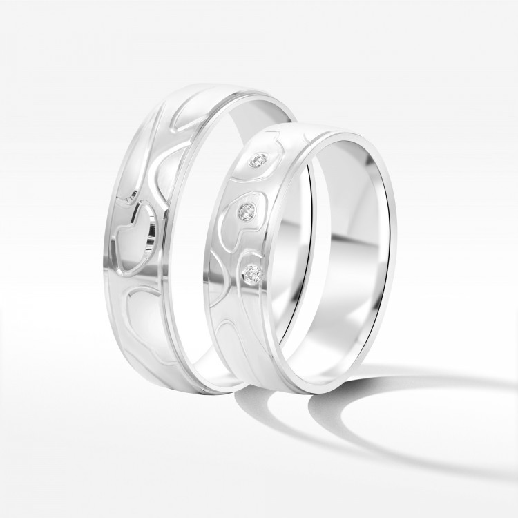 Obrączki ślubne z białego złota 5.5mm