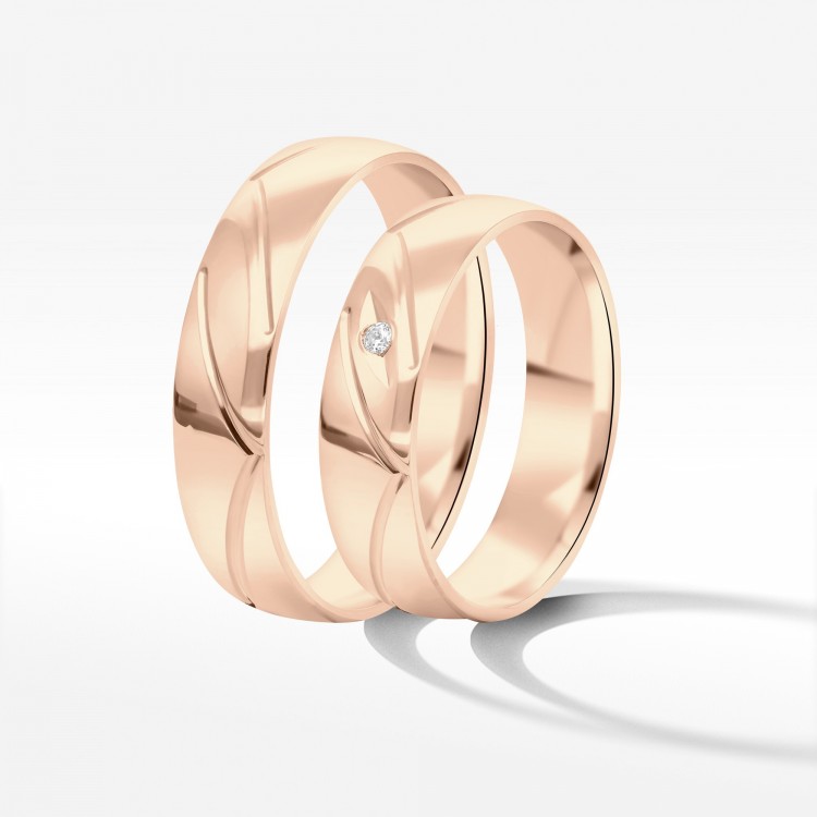Obrączki ślubne z różowego złota 5mm