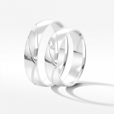 Obrączki ślubne z białego złota 5mm