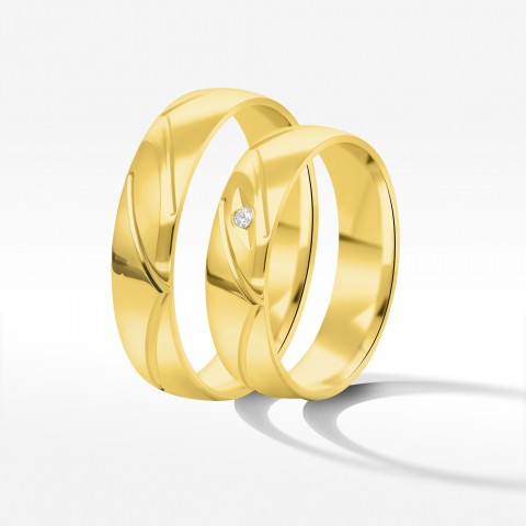 Obrączki ślubne z żółtego złota 5mm