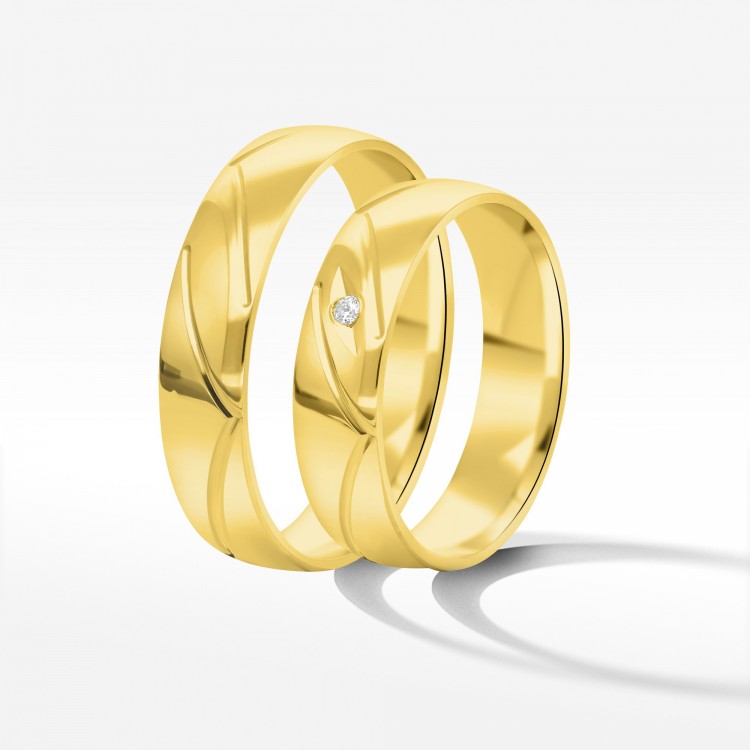 Obrączki ślubne z żółtego złota 5mm