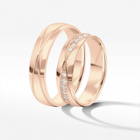 Obrączki ślubne z różowego złota 5mm