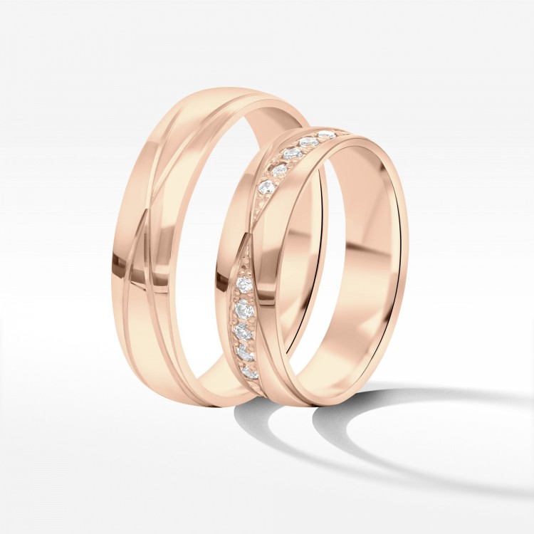 Obrączki ślubne z różowego złota 5mm