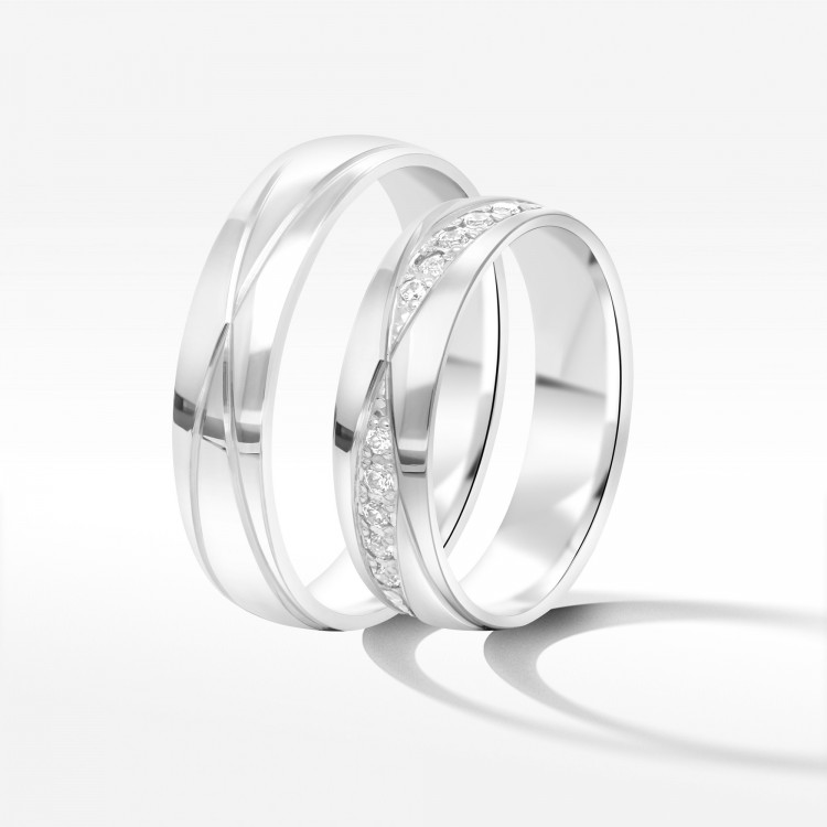 Obrączki ślubne z białego złota 5mm