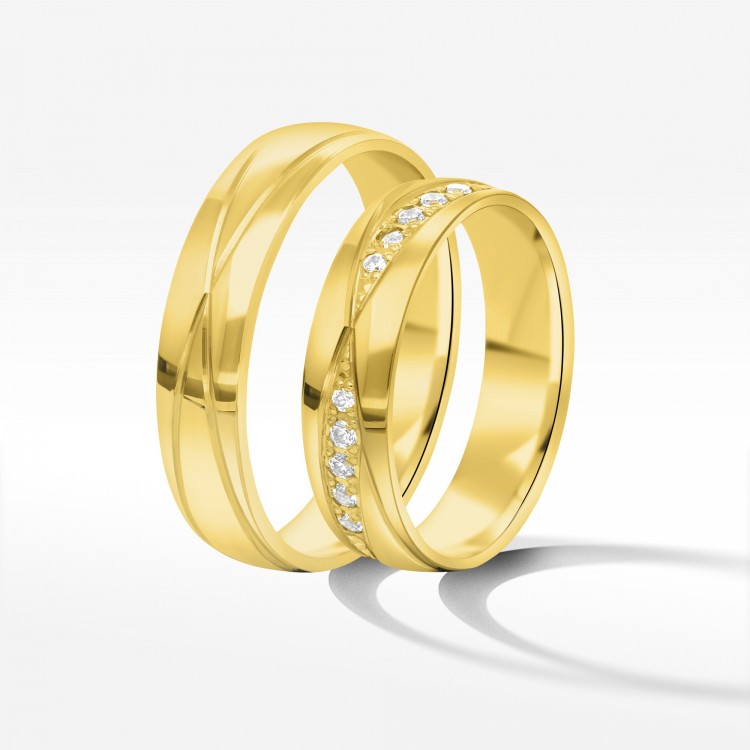 Obrączki ślubne z żółtego złota 5mm