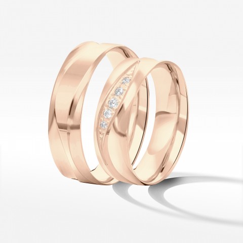 Obrączki ślubne z różowego złota 6mm