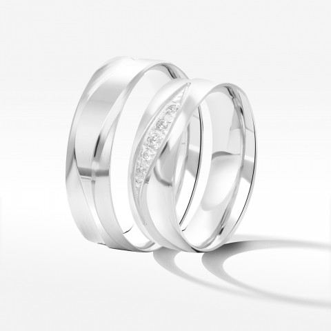 Obrączki ślubne z białego złota 6mm