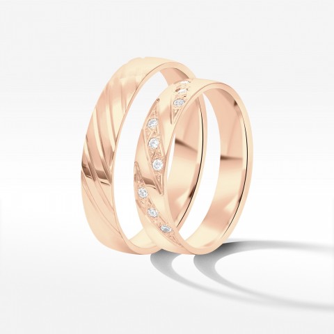 Obrączki ślubne z różowego złota 4mm
