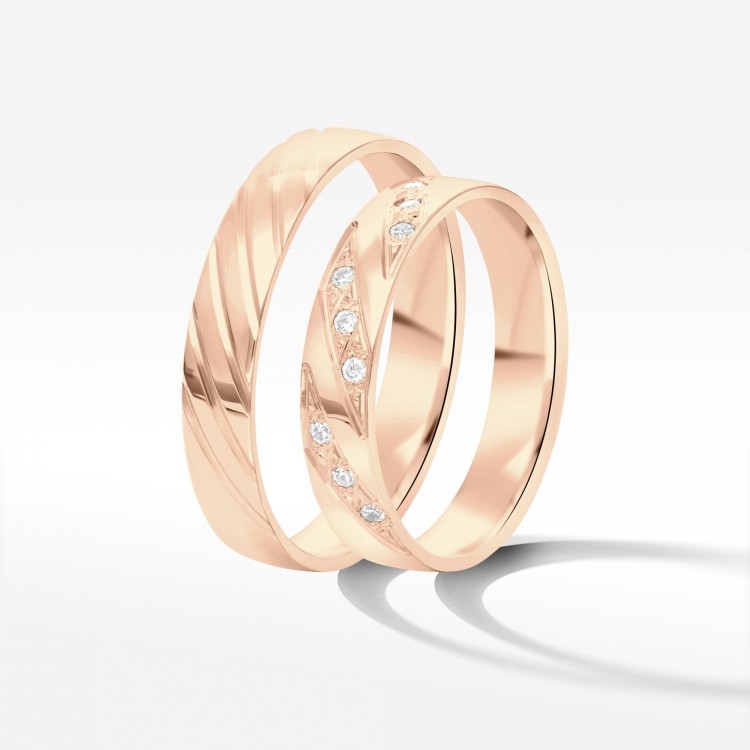 Obrączki ślubne z różowego złota 4mm