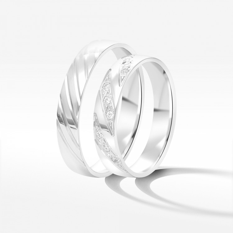 Obrączki ślubne z białego złota 4mm